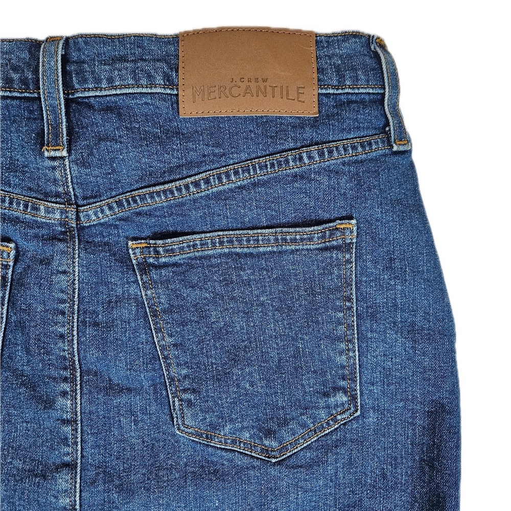 J. Crew Mercantile Jean Skirt Womens 4 Blue Denim Mini Casual Summer Cutoff Hem - Picture 9 of 9